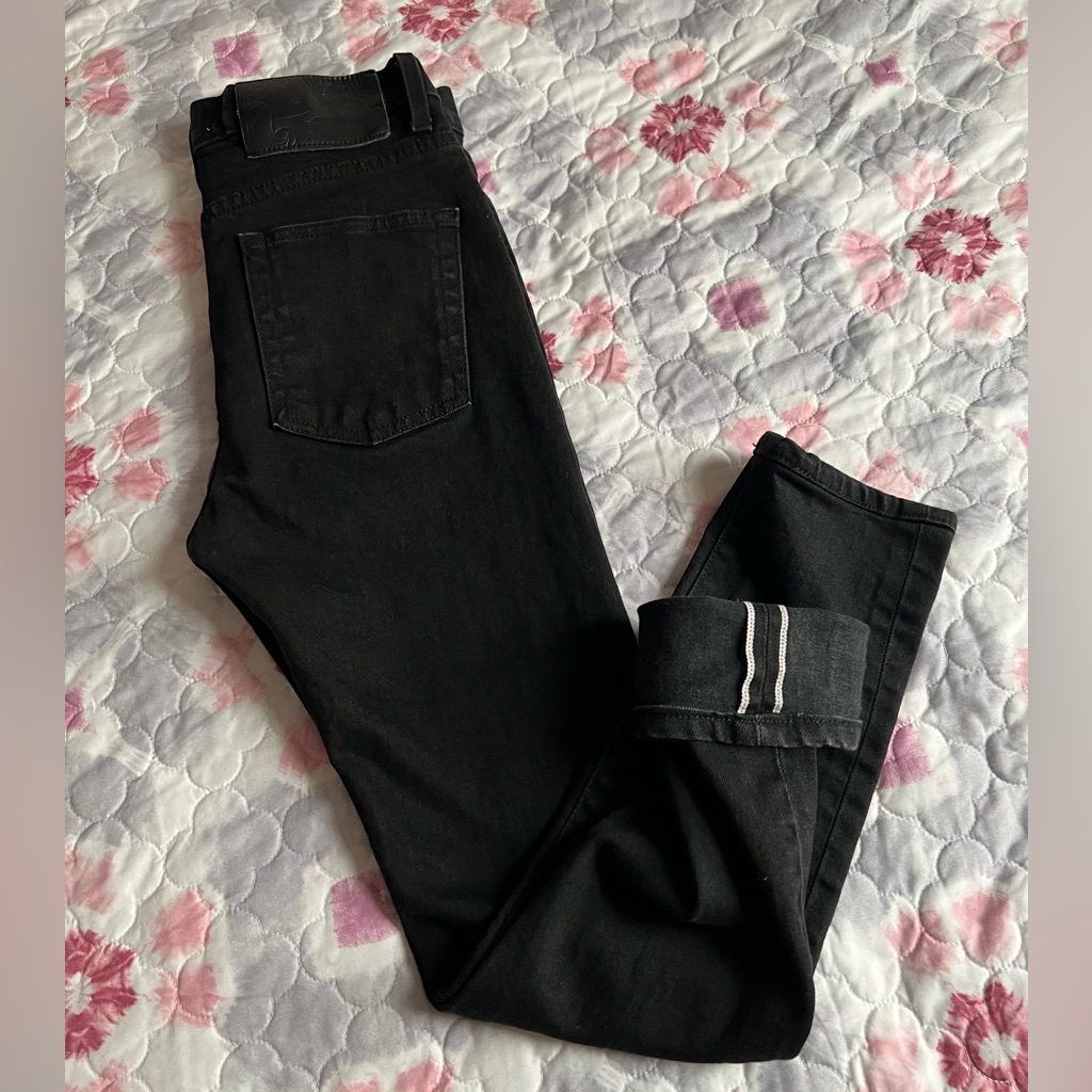 Naked & Famous Stacked Guy Black Cobra Stretch Japanese Selvedge Denim Menâs 29
